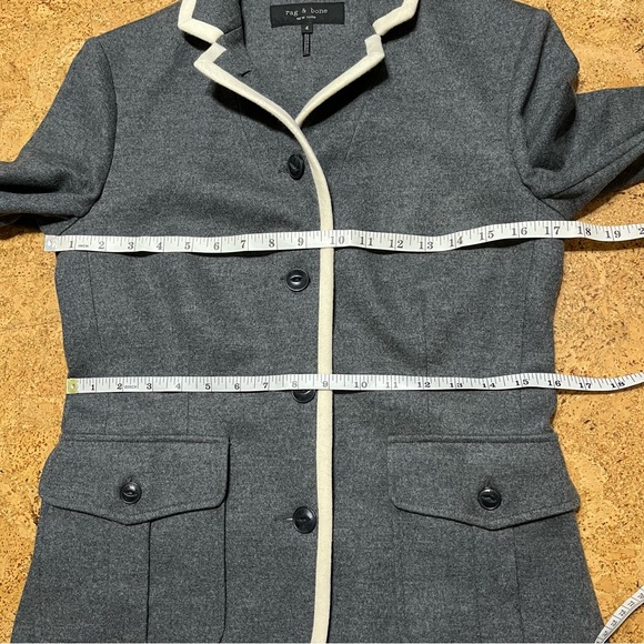 Rag & Bone 100% Wool Uni Blazer In Charcoal Gray Sz 4 - Picture 10 of 14